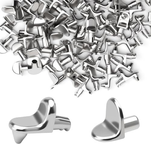 APOMOONS 60 Piezas Soportes de Fondo 5mm Soportes para Estantes en Forma de Metal Fijación de L Sujetadores de Estante para Estante Armario Mueble