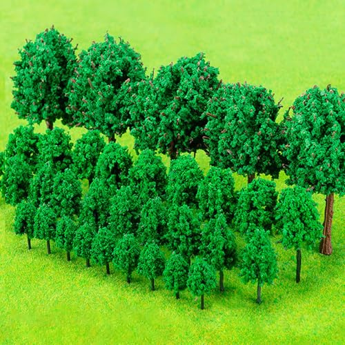 50 Pezzi Alberi Modello Misto, Albero del Diorama Plastic, Albero Misti per Modellismo, Miniatura Alberi Treno per Paesaggio DIY, Paesaggi in Miniatura, Tavolo di Sabbia, Modello di Paesaggio 3- 9 cm