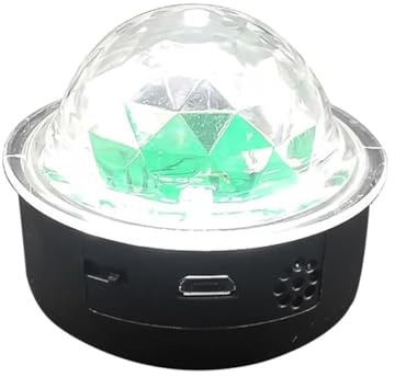 Beavorty Lampada da Palco a Controllo Vocale Rgb Batteria Ricaricabile, Luce da Discoteca Ktv Colorata, Sfera di Cristallo LED per Feste, Bar e Eventi Casa