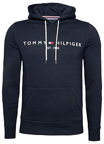 Tommy Hilfiger herr Tröja Tommy Logo Hoody, Blå (Sky Captain 403), L