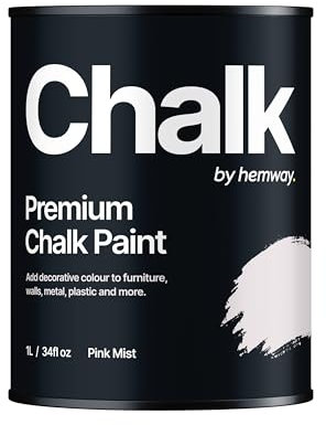 Hemway - Premium Chalk Paint - Pink Mist 1 L | Chalky Matt Shabby Chic Finish for Interior Furniture & Walls | Quick Dry & 1 Coat