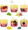 PLATINUX Trinkgläser Gelb-Rosa aus Glas Bunt 200ml (max.320ml) Set 6 Stück Wassergläser Saftgläser Drinkgläser
