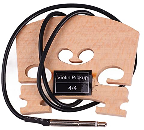 Puente de Pastilla de Violín 4/4 con Pastilla Piezoeléctrica Montada Internamente Puente de Arce de Violín de Alta Sensibilidad
