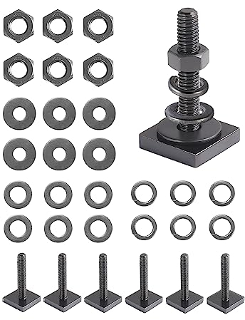 6 Stück M6 Hammerkopfschrauben T-Bolzen Sets, 304 Edelstahl Hammerkopfschrauben mit Sechskantmuttern für Dachträger, Dachgepäckträger Korb