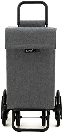GARMOL Carro de la Compra Plegable 48 litros | Carro de la Compra 8 Ruedas Gran Capacidad | Carrito Compra Plegable Color Gris