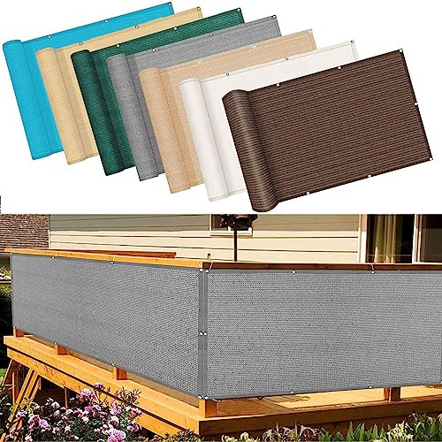 YANHONG Recinzione Copertura per Balcone 140x250cm(55x98inch) Recinzione Copertura Schermante per Balcone Privacy Resistente alle intemperie per Balcone da Giardino, Grigio