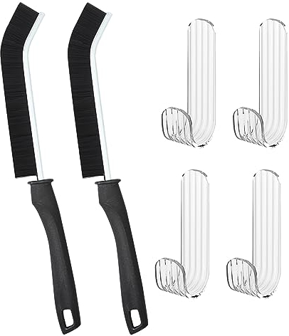 NEERIX 2 Stück Hartborsten Eckenreinigungsbürste, Mit 4 Haken, Fugenbürste, Spaltreinigungsbürste Reinigungsbürste, Fugenreinigungsbürste, für Fliesenböden Küche Badezimmer Fenster Zuhause