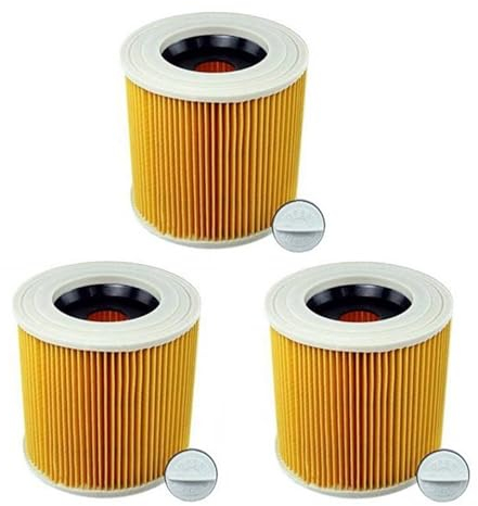 SteFik Filtro de Cartucho. Compatible con aspiradora Karcher WD3 Premium WD2 WD3 WD1 MV3 MV2 WD 3 P Kit de extensión contra Polvo Fino (Color : Giallo)