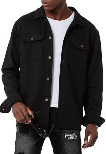 Redbridge Oversized Overshirt im minimalistischen Design Hemdjacke ideal für Casual-Looks Schwarz S