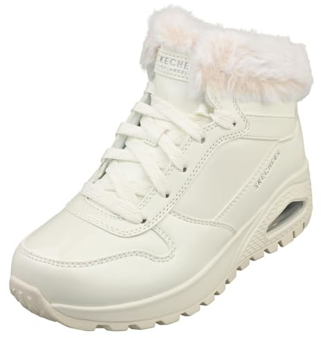 Skechers Mocasines Garner Newick 210803 para hombre, Piel sintética Duraleather de charol blanco, 37 EU