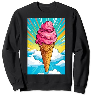 Gaufrier glacé cornet de glace glace pop art vintage rétro glacé café glacé Sweatshirt