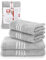 DecoHomeTextil Handtuch-Set 2 Handtücher, 2 Badetücher in Hellgrau aus 100% Baumwolle, hochwertig, kuschelweich und saugstark