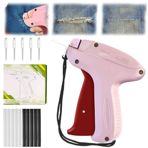 Etikettierpistole Heftpistole Etikettiermaschine Schnelles Fixiergerät für Kleidung mit 5 Ersatznadel 1000 Heftfäden,Mikro-Stichpistole Stichsäumpistole für Kleidung（gepudert ）