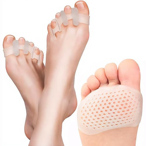 Separador Dedos Pie.Restore Feet Corrector.Enderezador Pies Encorvados.1ud-Almohadilla metatarsiana 3ud.Restaurar los Pies.Plantillas Fascitis.Protector Dedos.Restore Feet Separators.Para Juanetes.