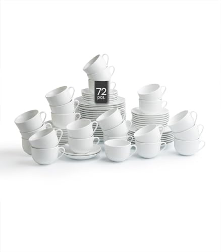 Home4You Kaffee-Service Kaffeegeschirr Geschirrset - 36-tlg. (12 Personen) - Weiß - Porzellan