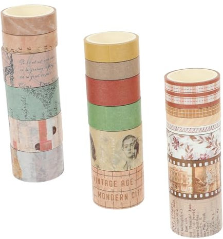 VILLCASE Verarbeitung 20 Stück Journal-verschönerungsaufkleber Selbstklebende Washi-klebebänder für Scrapbook-