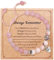Valicaer Natural Stone Crystal Bracelet Gift for Women - Adjustable Stretch Pink Zebra Meditation Jewelry with Inspirational Quote Card, Friendship Birthday BFF Gifts (Clear Pink)