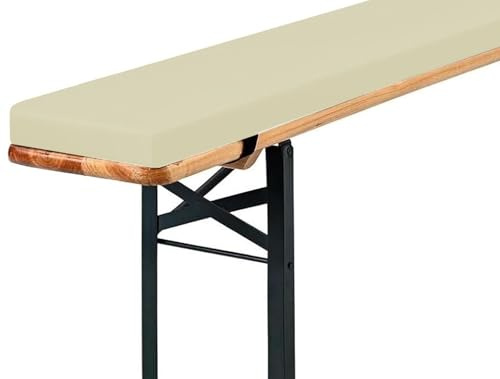 ELYSYSRL Cuscini per Panca da Birra 220x25 120x40 150x30 180x30 80x28 per Tenda da Birra Lavabili Cuscino da Panca con Cerniera per Tavolo da Birra e Tenda da Festa(Beige,130x30x3cm)