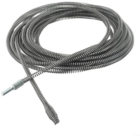 Limpiador de tuberías de desagüe con taladro eléctrico de 5 metros, herramienta de dragado de resorte para aplicaciones de fregadero de cocina, baño, alcantarillado y desagüe de suelo (10 metros)