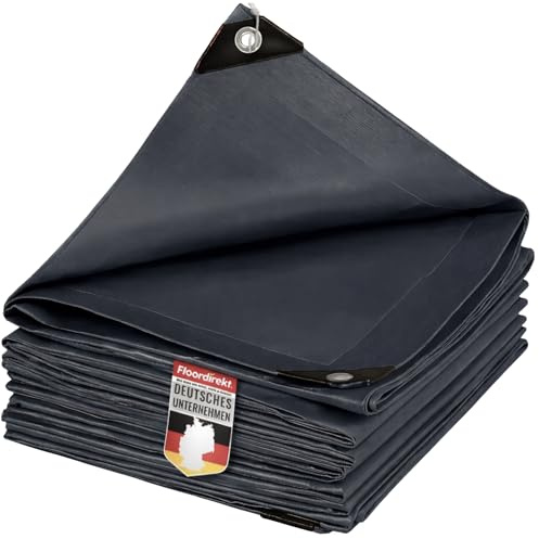 etm Abdeckplane 140g/m² wasserdicht 3x4m Anthrazit Allzweckplane für Schutz vor Witterung - Top geeignet für Gartenbereich - UV-stabil beidseitig beschichtet, wasserfest und abwaschbar