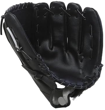 Baseballhandskar, basebollhandskar, softboll-träningsutrustning, storlek 10,5/11,5/12,5, vänster hand, ungdomar, vuxna, utomhusträning, sport (svart 25 cm)