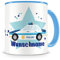 Samunshi® Kindertasse mit Namen Tasse Polizeiauto Personalisierte Tasse mit Namen Kinder Kinderbecher mit Namen Kindergarten blau 300ml