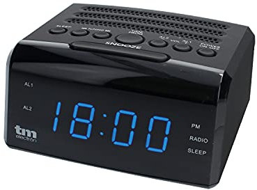TM Electron TMRAR010 - Radio Reloj Despertador Digital PLL, Color Negro