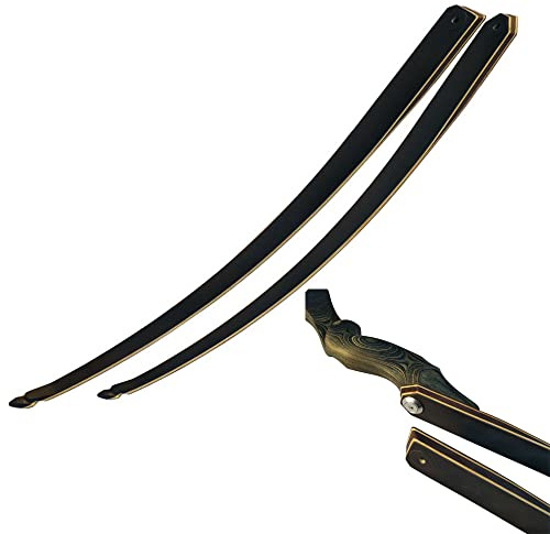 Arti neri per impugnature, arti dell'arco ricurvo Black Hunter da 25 libbre-60 libbre, arti del processo di laminazione dell'acero per impugnature dell'arco ricurvo (mano sinistra, 50lbs)