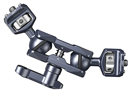 SMALLRIG Brazo Mágico de Dos Cabezas Esféricas con Tornillos de 1/4-20, Carga Máxima de 6 kg, Solo 88g, Hecho de Aleación de Aluminio y Acero Inoxidable - 3873