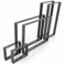NOGGI: 2 Tischkufen metall (40x30cm - anthrazit - Sitzbank) | Tischbeine eckig | Möbelfüße für Dein DIY Schreib-, Wohnzimmer- oder Bartisch Projekt | moderne Stahl- Tischbeine aus Vierkantprofilen |