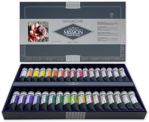 Mijello Titan klass gouache akvarell MWG-1534G 34 färg