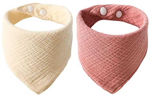2 Stück Lätzchen Baby Dreieckstuch Baby Musselin Halstuch Baby für Junge und Mädchen