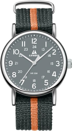 LN LENQIN Armbandsur män analog militärklocka utomhus klocka män analog herrklocka vattentät taktisk klocka med nylonband herrklocka digital (grå), grå