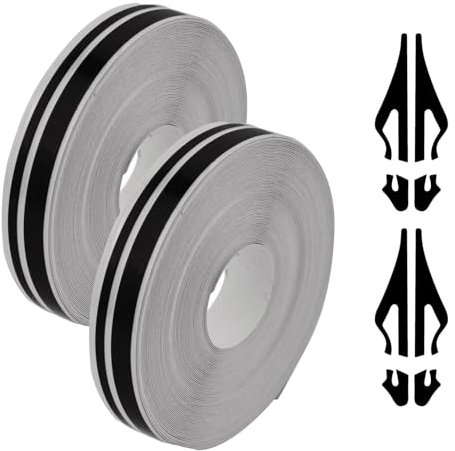 Oykrueats 2 Rollen Zierstreifen Auto Autofolie,Schwarz Papierförmig Auto Zierstreifen Selbstklebend,Auto Streifen Aufkleber 2 in 1,Universelle Zierstreifen Auto,für Auto Motorrad Boot,Auto Deko