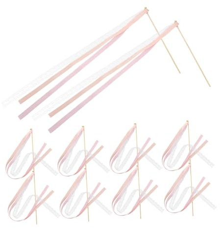 SUPVOX 10pezzi Bacchette Per Matrimonio Con Nastro Seta e Campane Decorazioni Per Feste Cerimonie e Uscite Nuziali Strumenti Per Ballo e Celebrazioni