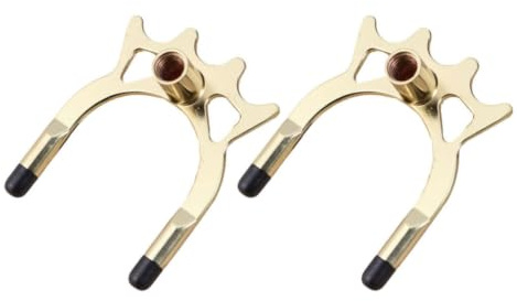 SEWACC 2 Pièces Tête de Pont de Queue de Billard en Métal Or avec Manchons en Caoutchouc, Design Ergonomique Robuste pour Jeux et Entraînement au Billard Américain