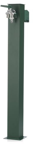 Bel-fer 42QRR Fontana da Giardino con Struttura a Colonna con Porta Gomma e Doppio Rubinetto Colore Verde