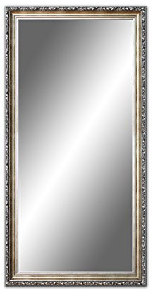 120 cm x 50 cm, Spiegel mit Rahmen, Badezimmerspiegel Antik, Alte Spiegel, Handgefertigte, Stabiler Rückwand, Rahmenleiste: 60 mm breit und 45 mm hoch, Rahmen Farbe: Gold- Silber