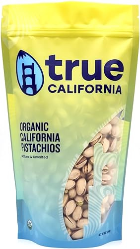 True California Organic Pistachios (1 LB) Raw In-Shell Unsalted Vegan
