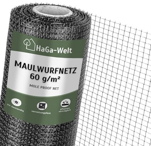 HaGa Maulwurfnetz - 2m x 100m - Schutznetz gegen Maulwurf - effektives Maulwurf vertreiben unter Rasen & Rollrasen - Tierfreundlicher Maulwurf Vertreiber & Maulwurfschreck