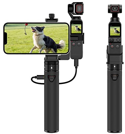 Smatree DJI Osmo Pocket 2 Chargeur Power Stick - Charge Rapide 5000mAh Compatible Avec Pocket 1/2, Poignée de Batterie Avec Port à Vis 1/4'' (Version Améliorée)