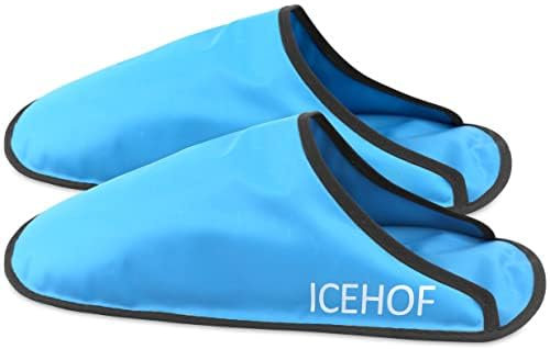 ICEHOF Kühl-Slipper (1 Paar) Sanfter Stoff - PremiumEdition Kühlsocken mit hochwertigem Gel - Kältetherapie für Füße Zehen bei Chemotherapie Rheuma Eis-Socken Chemo Kühlschuhe - OneSize Unisex