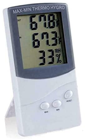 Medidor de humedad digital Sensor de humedad Termómetro Pantalla LCD Termómetro interior Exterior higrómetro Grabación MaxMin Función de restablecimiento de la oficina en casa Medidor electrónico