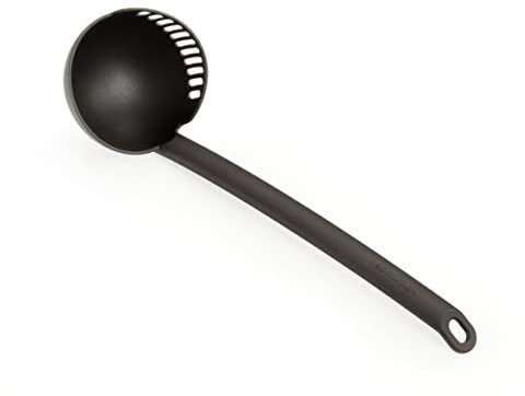 Tescoma - 638017, Space Line, Mestolo Forato, per Scolare, Bordi Alti, Anti Odori, Nylon, Nero