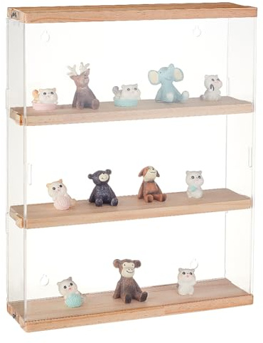 OLYCRAFT Vitrine de comptoir 3 Couches Vitrine Acrylique pour Minifigures 30x8.5x37.8cm Présentoir en Acrylique Transparent Boîte d'organisation Anti-poussière pour Aciton Figures Collectibles