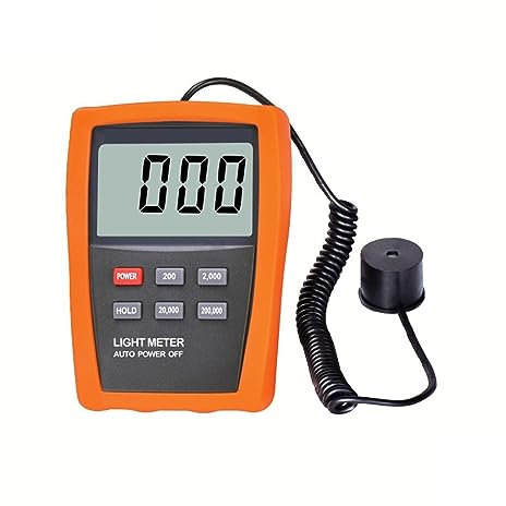 Luxometro, Medidor De Lux Digital LCD 10-200000 Cd/m2 Medidor De Luz Detector De Brillo UV Lineal For Ojo CRT TV Pantalla LED Retención De Datos,para jardín, interior y fotografía