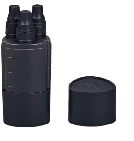 Set di 3 shaker per salse, bottiglie da 100 ml per erogazione precisa di salse barbecue, senape e condimenti per insalata, per uso esterno (nero)