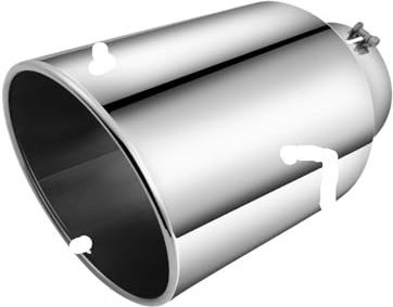 YSQOFDNFD Garganta Cola Coche Tubo de Escape Universal Recto 5 Pulgadas de Entrada y 8 Pulgadas Salida para Coche Punta Escape de 15 Pulgadas Longitud anticorrosivo Coche Tubo Escape