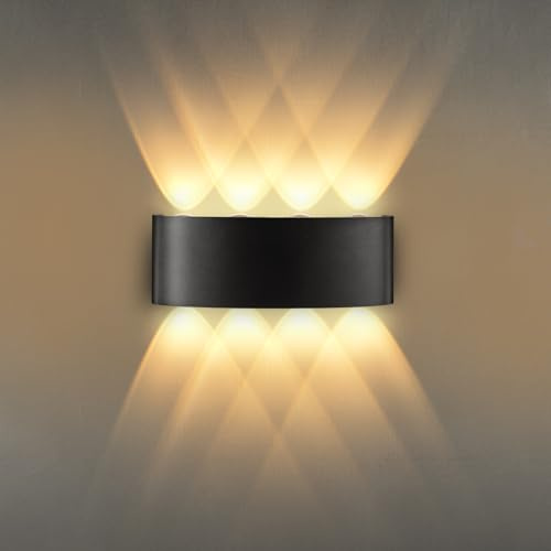 AOOTE LED Lampade da Parete per Interni, 8W Applique da Parete Interni Lampada, Applique Alluminio Moderno, 3000K bianco caldo, IP65, per Camera da Letto, Scale, Corridoio, Balcon, Soggiorno