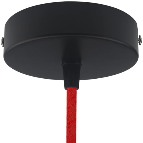 ZOHAR Deckenbaldachin 1 Stück [1-fach Metall Schwarz] Lampenbaldachin Kit Decken-Baldachin mit Zugentlastung Klemmnippel Deckenrosette zur Lampenaufhängung an der Decke zur Montage von Pendelleuchten